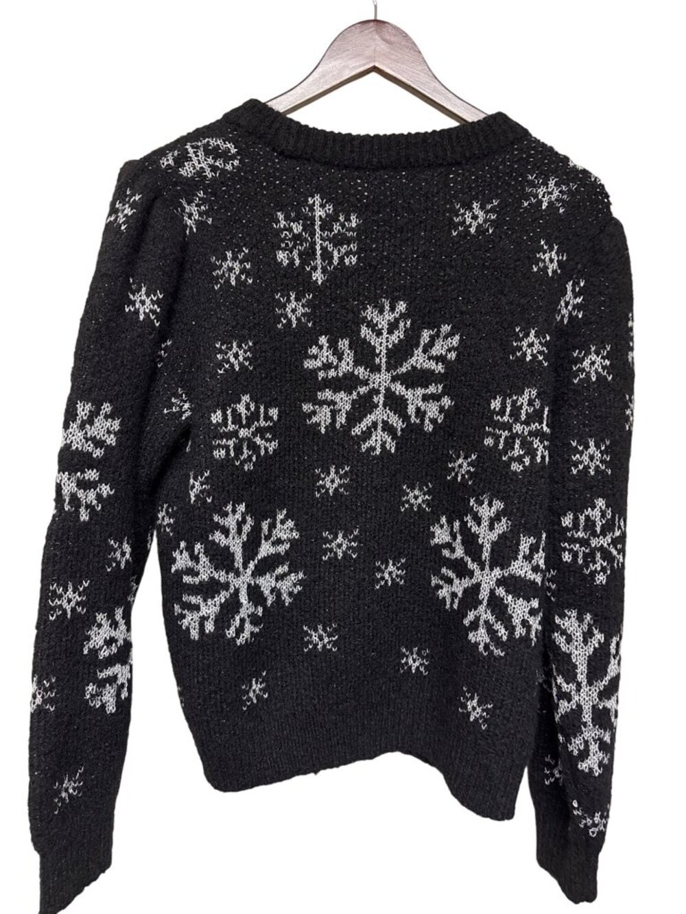 Vero Moda Snowflake Sweater Black White Nordic Christmas Women's Large NWT - Picture 3 of 8
